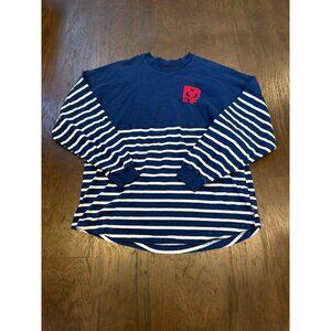 Walt Disney World Spirit Jersey Long Sleeve Red White Blue Striped Size L